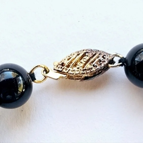 Vintage Silver and Black Onyx Bracelet - Picture 3 of 7
